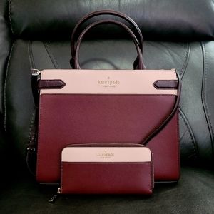 ‼️TODAY ONLY‼️💕 💜Kate Spade Staci Large Satchel and Matching Large Wallet💜💕